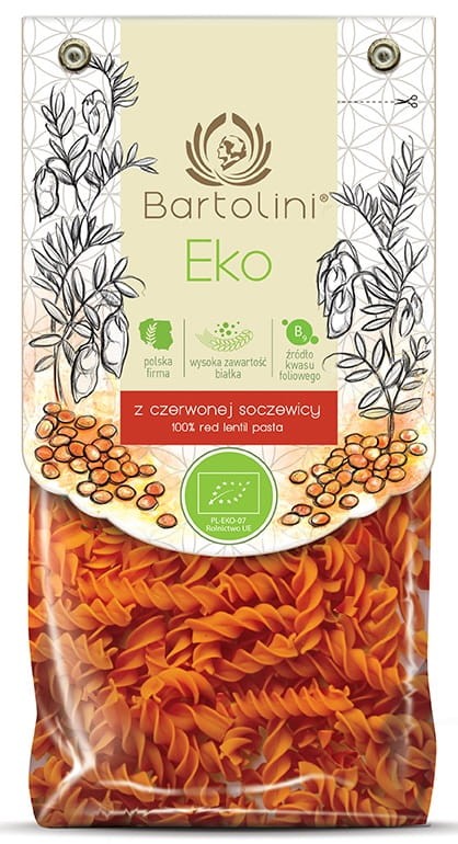 Makaron z Czerwonej Soczewicy BIO 250g - Bartolini