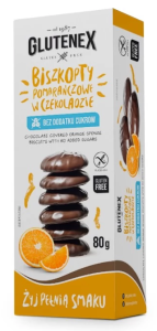 Biszkopty Pomarańczowe w Czekoladzie bezglutenowe bez dodatku cukru 80g - Glutenex
