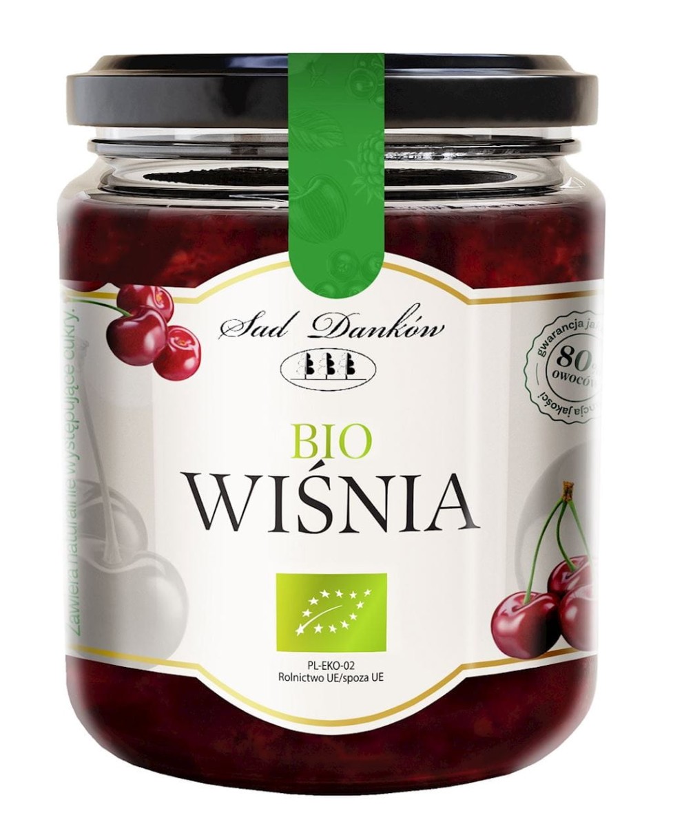 Dżem Wiśniowy bez dodatku cukru BIO 260g - Sad Danków