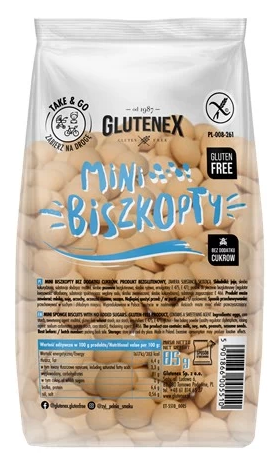Biszkopty Mini bezglutenowe bez dodatku cukrów 85g - Glutenex