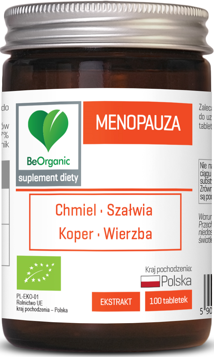 Menopauza Suplement Diety BIO 450mg 100 Tabletek - BeOrganic