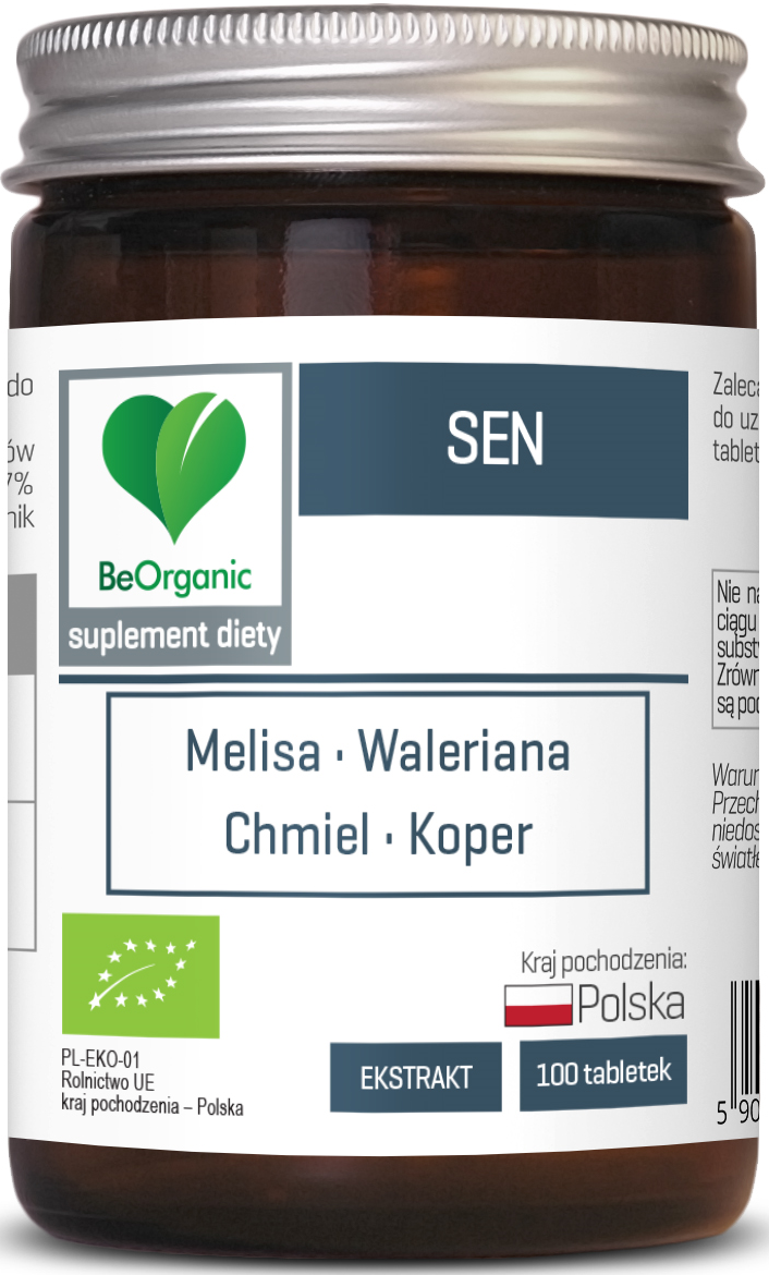 Sen Suplement Diety BIO 450mg 100 tabletek - BeOrganic