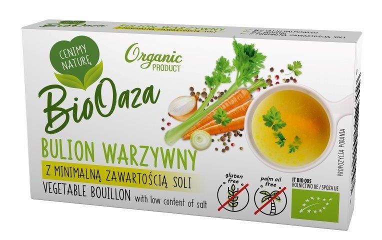Bulion Warzywny z Minimalną Zawartością Soli BIO 60g - BioOaza