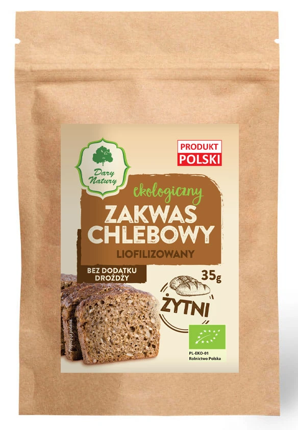 Liofilizowany Zakwas Chlebowy Żytni BIO 35g - Dary Natury
