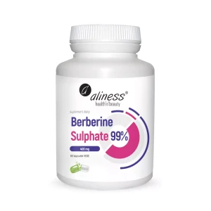 Berberyna Berberine Sulphate 99% 40mg Suplement Diety 60 Kapsułek - Aliness