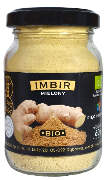 Imbir Mielony bezglutenowy BIO 60g - Pięć Przemian