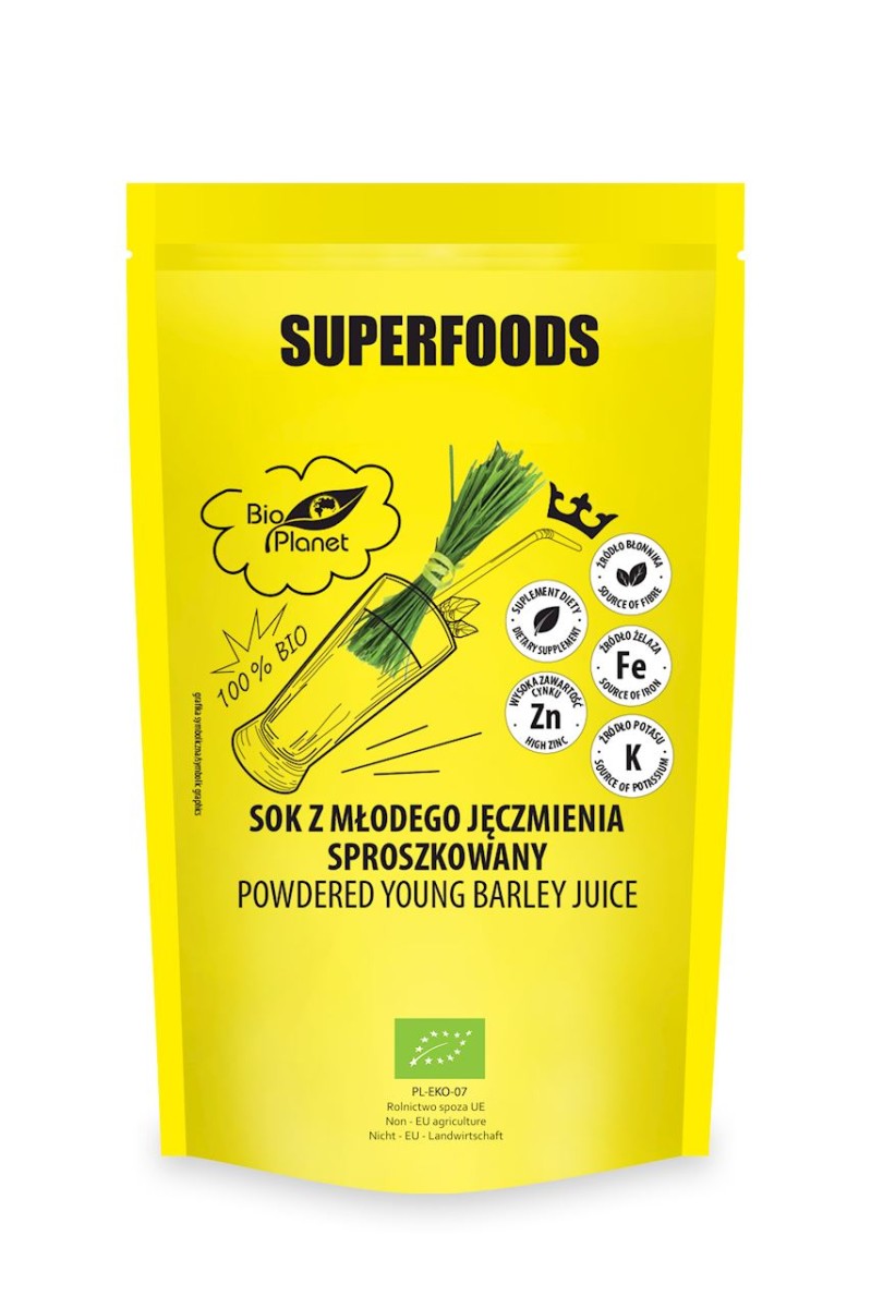 Sok z Młodego Jęczmienia Sproszkowany BIO 150g - BIo Planet