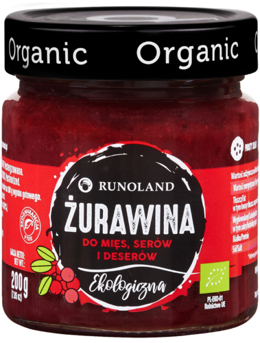 Żurawina Do Mięs Serów i Deserów BIO 200g - Runoland