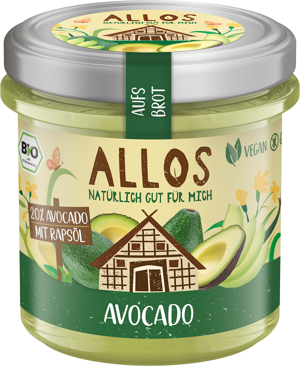 Pasta Kremowa z Awokado bezglutenowa BIO 140g - Allos
