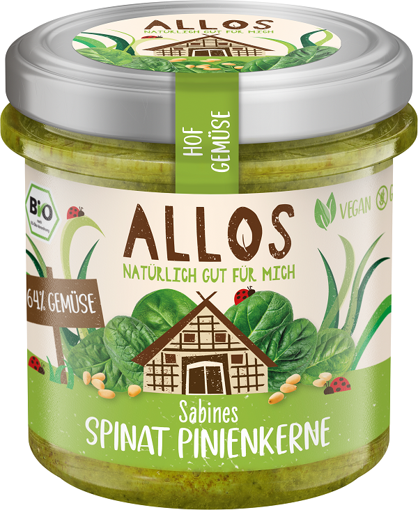 Pasta Warzywna ze Szpinakiem i Orzeszkami Piniowymi bezglutenowa BIO 135g - Allos
