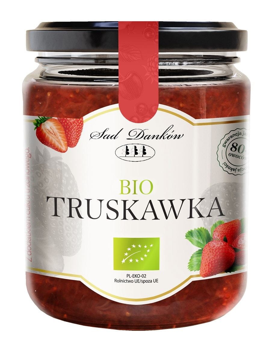 Konfitura Truskawkowa Niskosłodzona BIO 270g - Sad Danków