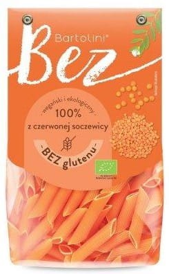 Makaron z Czerwonej Soczewicy Rurki Penne bezglutenowy BIO 250g - Bartolini
