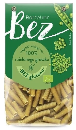 Makaron z Zielonego Groszku Rurka Sedanini bezglutenowy BIO 250g - Bartolini