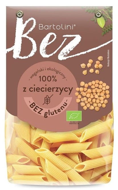 Makaron z Ciecierzycy Rurki Penne bezglutenowy BIO 250g - Bartolini