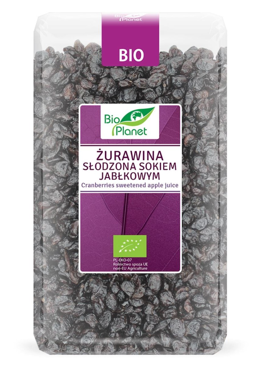 Żurawina Słodzona Sokiem Jabłkowym BIO 1kg - Bio Planet