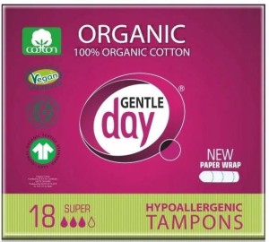 Tampony ze 100% Bawełny Ekologicznej Super 18 Sztuk - Gentle Day