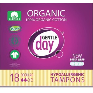 Tampony ze 100% Bawełny Ekologicznej Regular 18 Sztuk - Gentle Day
