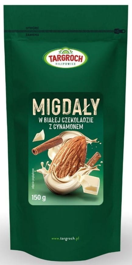 Migdały w Białej Czekoladzie z Cynamonem 150g - Targroch