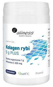 Kolagen Rybi 5G PLUS Siarka OptiMSM i Witamina C proszek 25 porcji - Aliness