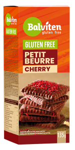 Herbatniki Petit Beurre w Polewie Kakaowej z Wiśniami Liofilizowanymi bezglutenowe 135g - Balviten