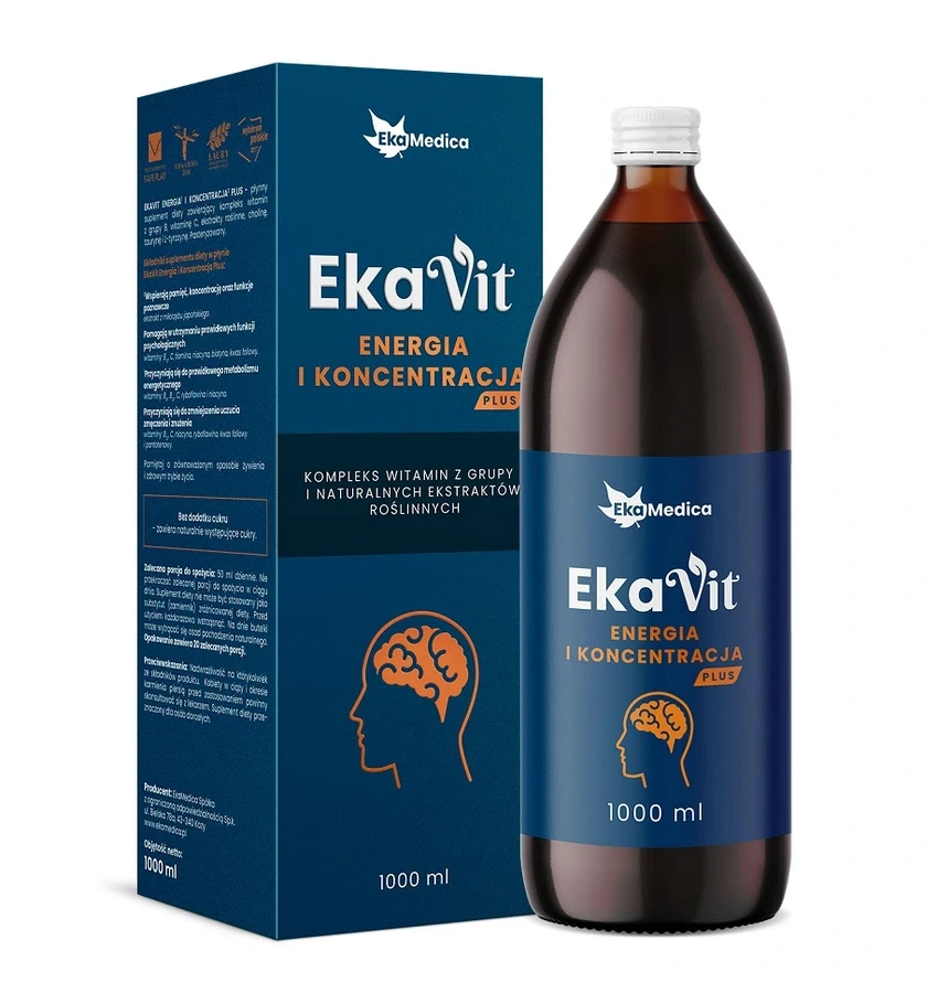 Ekavit Sok Energia i Koncentracja Plus 1l - Ekamedica