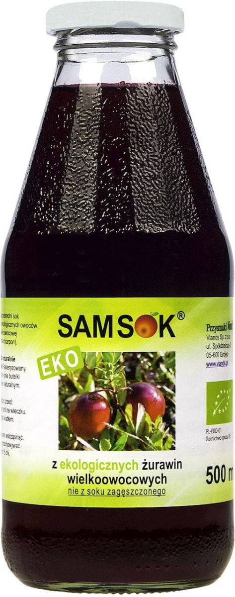 Sok z Żurawiny Wielkoowocowej NFC BIO 500ml - Viands (Sam Sok)