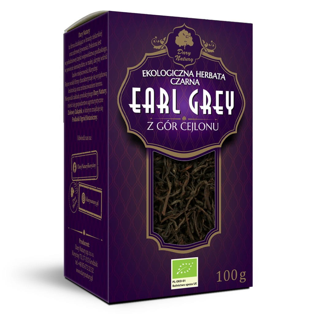 Herbata Czarna Earl Grey z Gór Cejlonu BIO 100g - Dary Natury