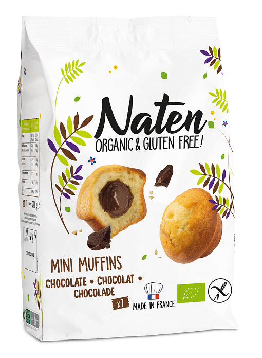 Muffinki Mini z Nadzieniem Orzechowo-Kakaowym bezglutenowe BIO 200g - Naten
