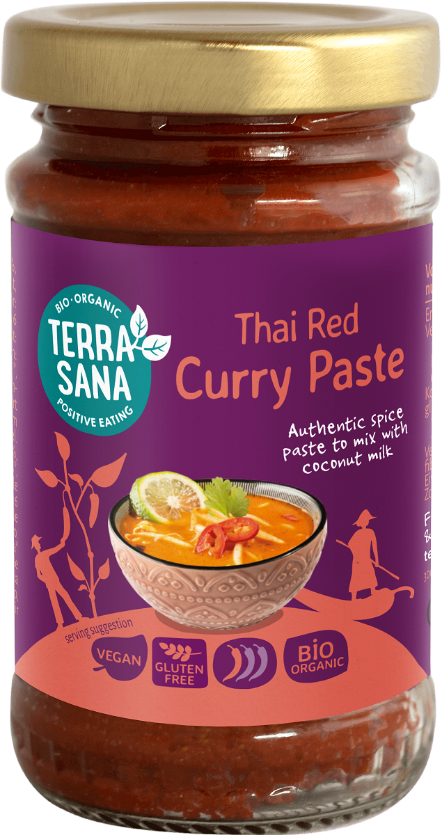 Pasta Tajska Czerwone Curry bezglutenowa BIO 120g - Terrasana