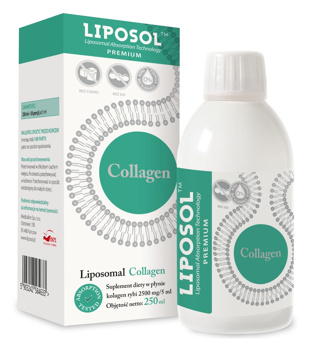 Liposol Liposomalny Kolagen Rybi 5g/10ml 250ml - Aliness