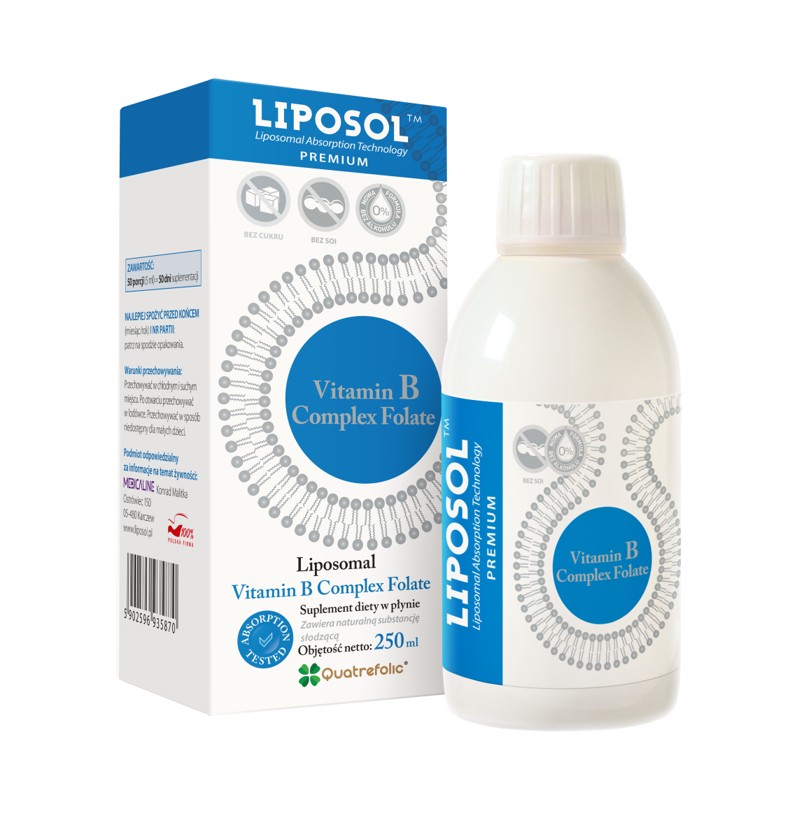 Liposol Liposomalna Witamina B Complex w Płynie 250 ml - Aliness