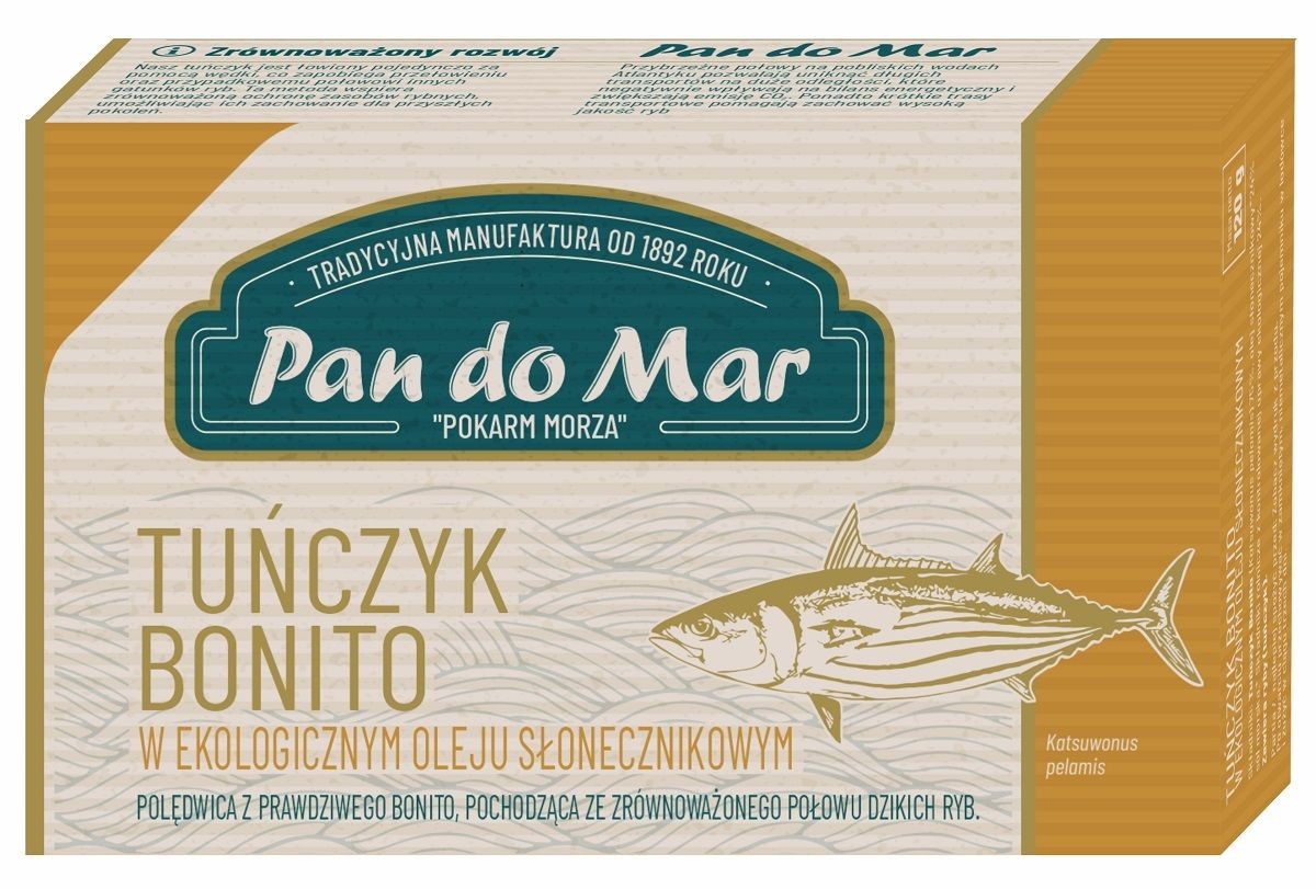 Tuńczyk w Ekologicznym Oleju Słonecznikowym 120g - Pan do Mar