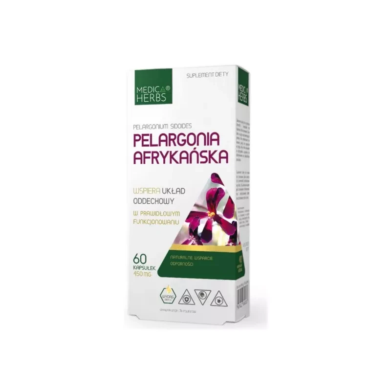 Pelargonia Afrykańska 450 mg 60 kapsułek - Medica Herbs