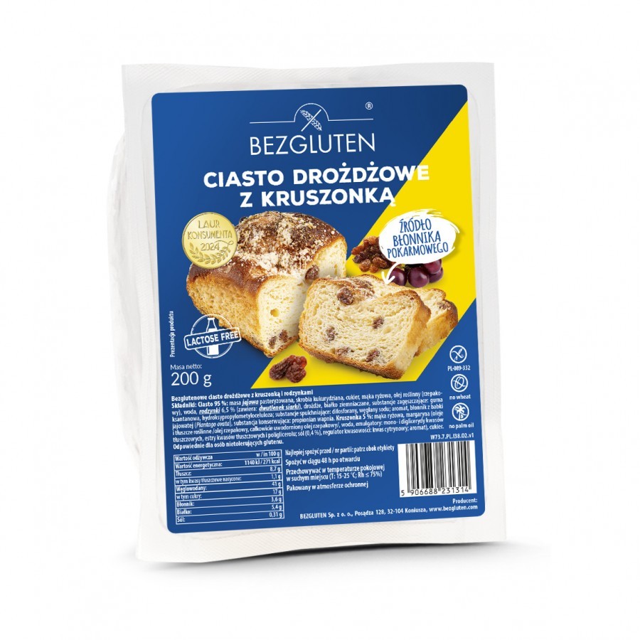 Ciasto Drożdżowe z Kruszonką bezglutenowe 200 g - Bezgluten