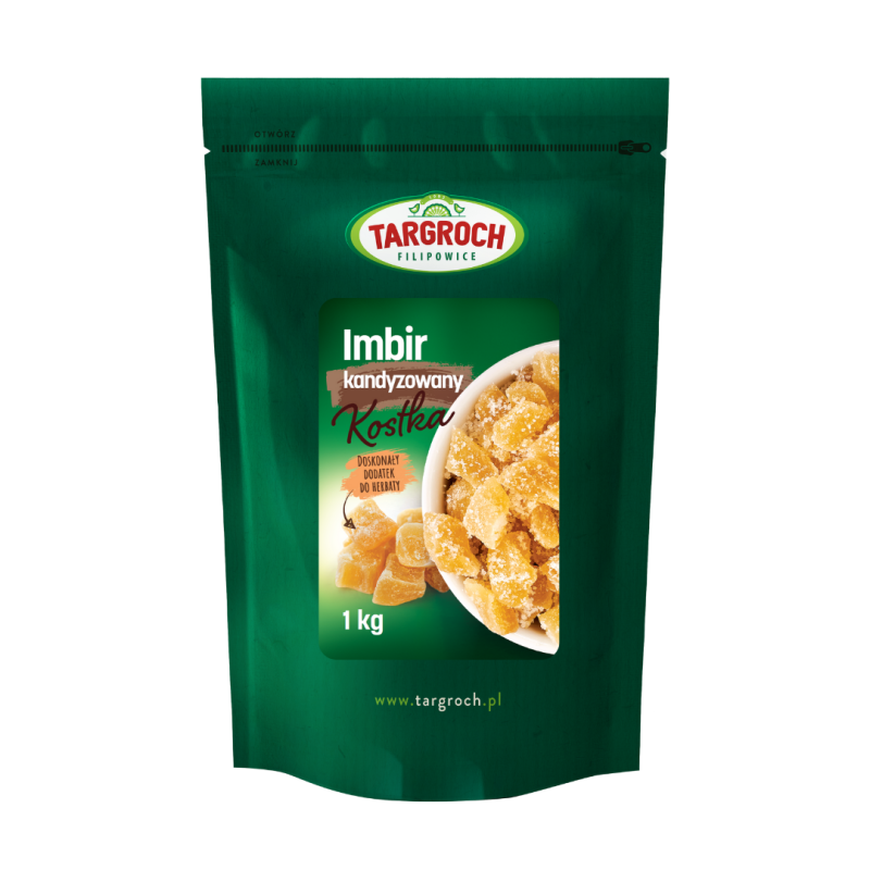 Imbir Kandyzowany Kostka 1 kg - Targroch