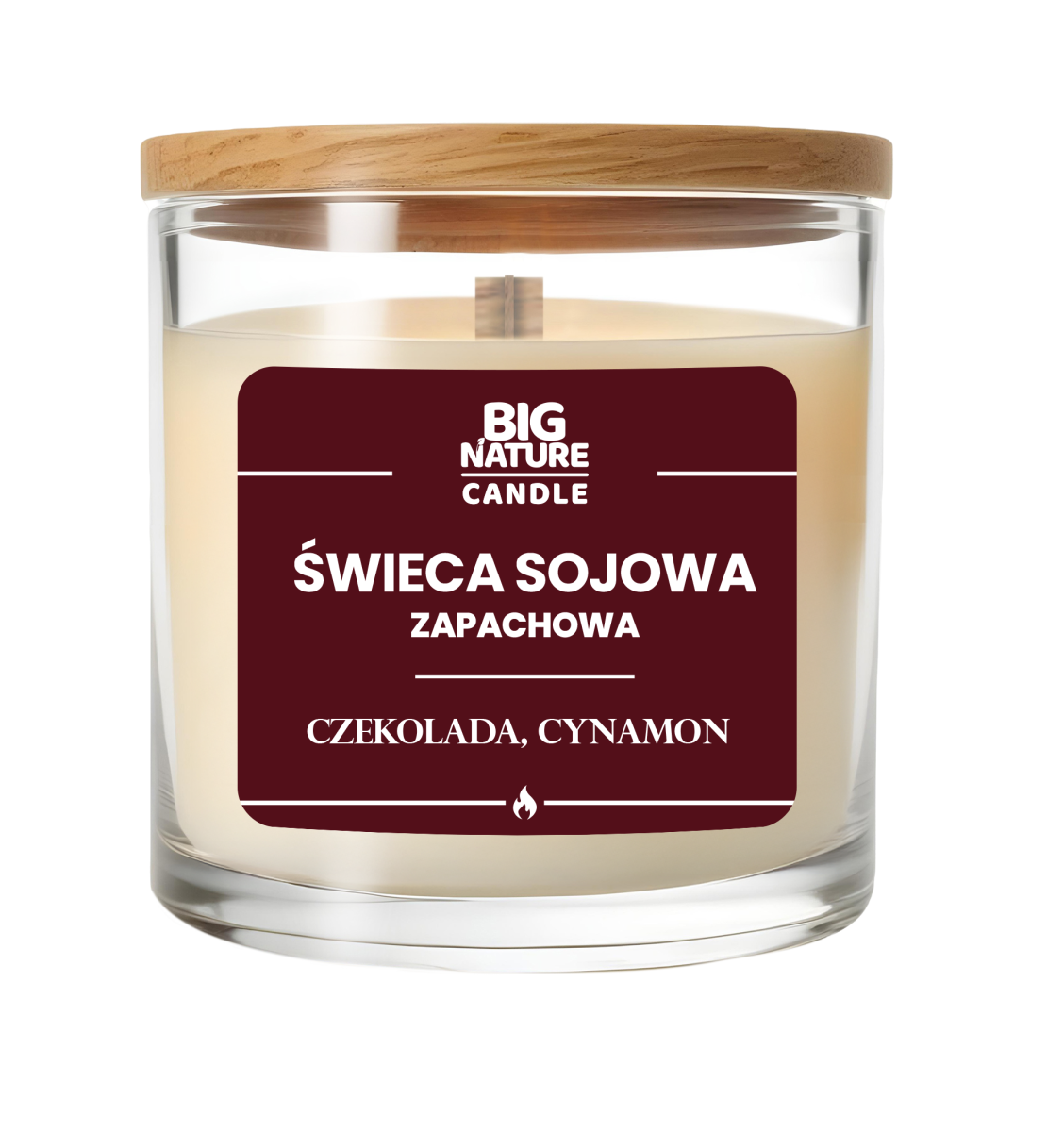 Świeca Sojowa Czekolada-Cynamon 155 g - Big Nature