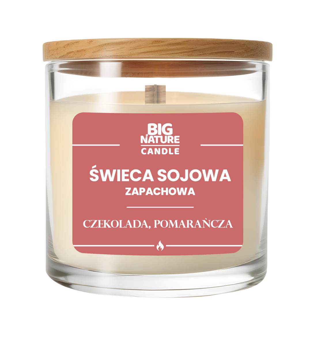 Świeca Sojowa Czekolada-Pomarańcza 155 g - Big Nature