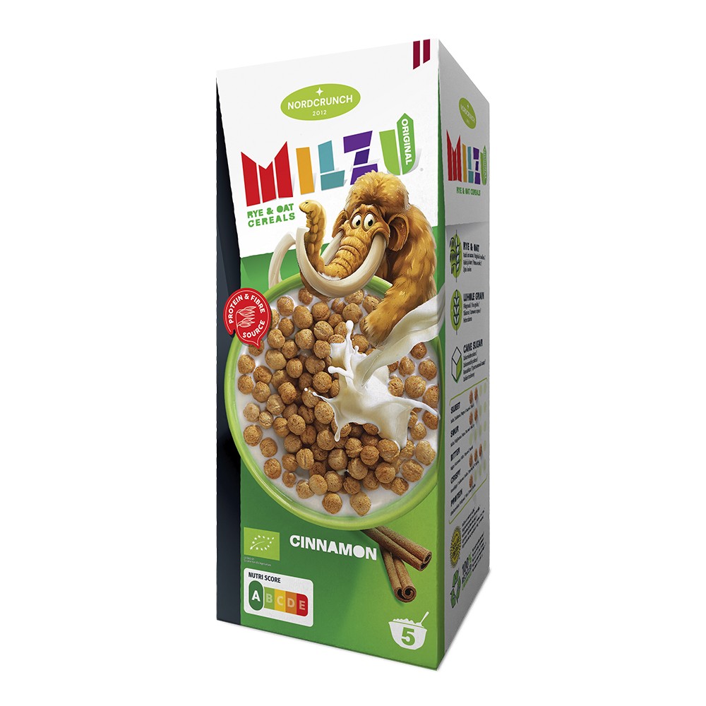 Milzu Kulki Zbożowe Żytnio-Owsiane z Cynamonem BIO 150 g - Nordcrunch