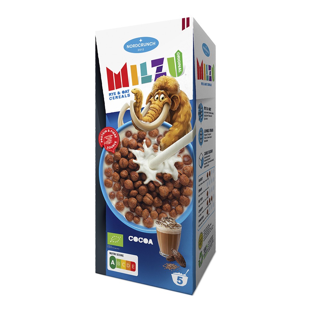 Milzu Kulki Zbożowe Żytnio-Owsiane z Kakao BIO 150 g - Nordcrunch