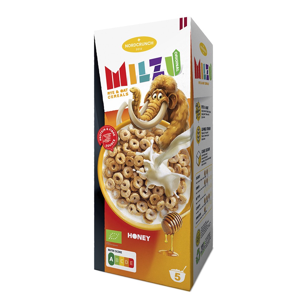 Milzu Kółeczka Zbożowe Żytnio-Owsiane z Miodem 150 g - Nordcrunch