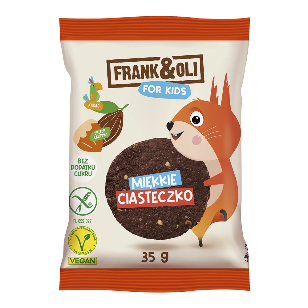 Ciasteczko Dla Dzieci Kakao i Orzech Laskowy bezglutenowe bez dodatku cukrów 35 g - Frank&amp;Oli