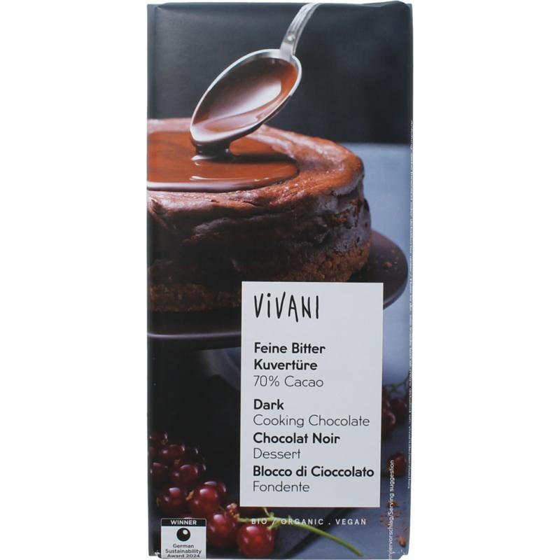 Kuwertura Gorzka do Gotowania Wegańska BIO 150 g - Vivani