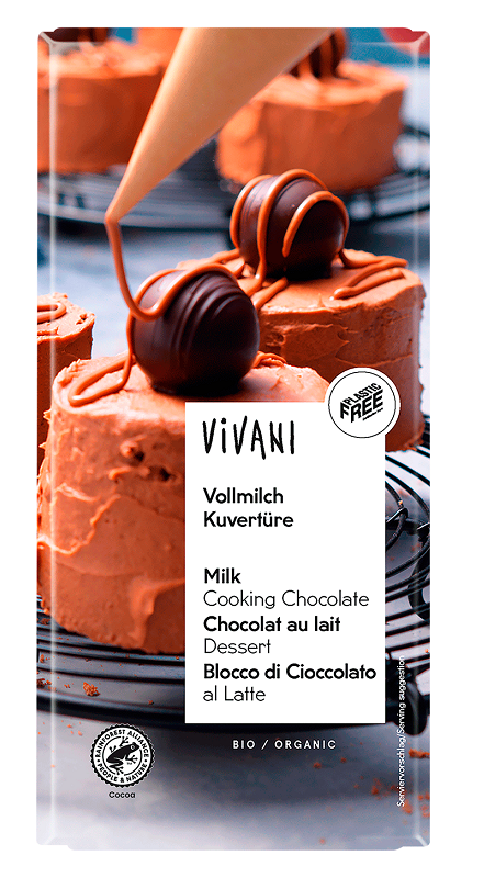 Kuwertura Mleczna do Gotowania BIO 150 g - Vivani