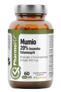 Mumio Ekstrakt 20% Kwasów Fulwowych 400 mg 60 kapsułek bezglutenowy - Pharmovit