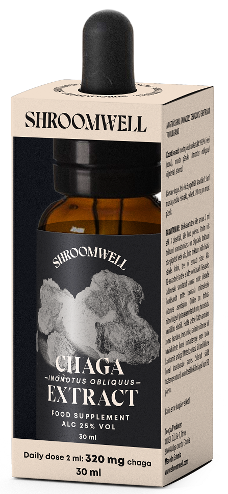 Grzyby Chaga Ekstrakt w Kroplach 30 ml - Shroomwell