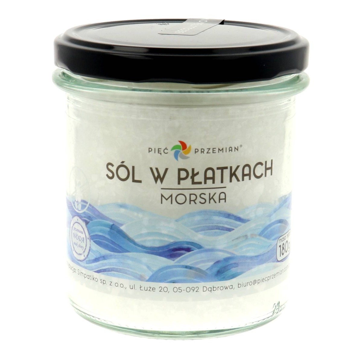 Sól Morska Biała w Płatkach bezglutenowa 180 g - Pięć Przemian