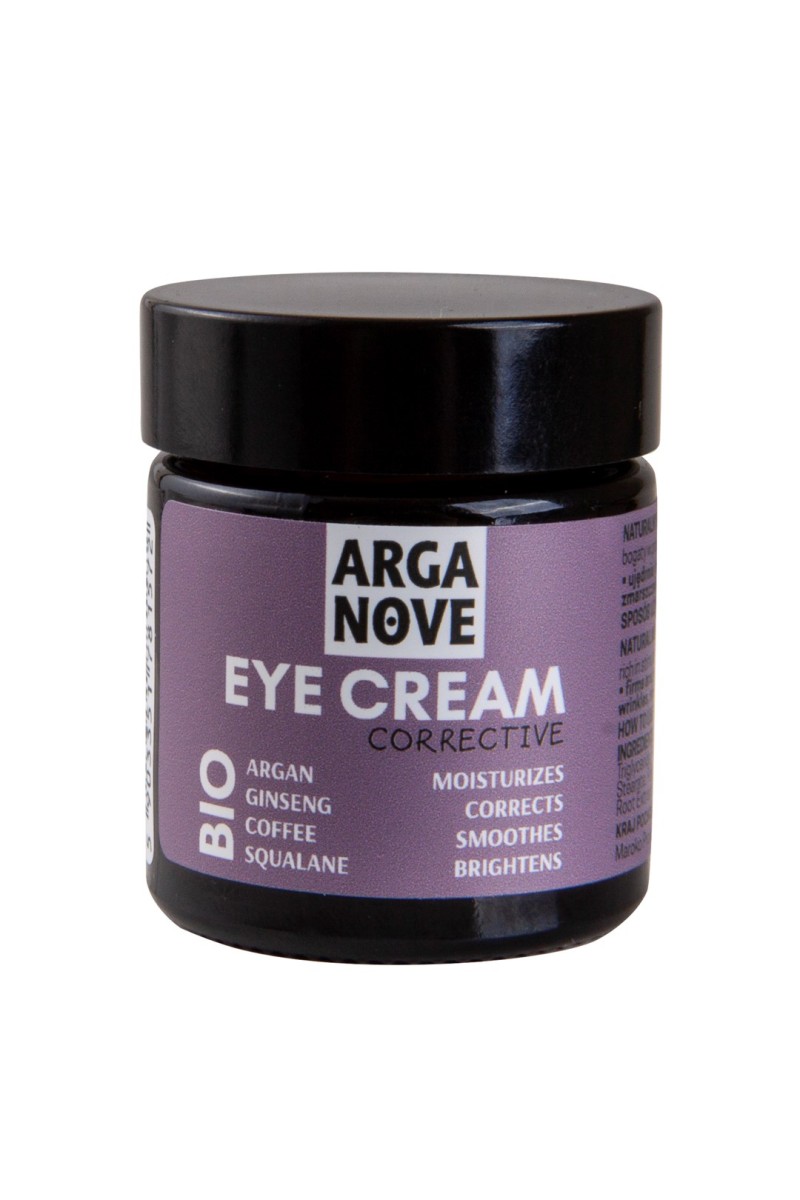 Krem Pod Oczy Nawilżająco-Wygładzający Argan&amp;Kawa&amp;Rzeń-Szeń BIO 30 ml - ArgaNove