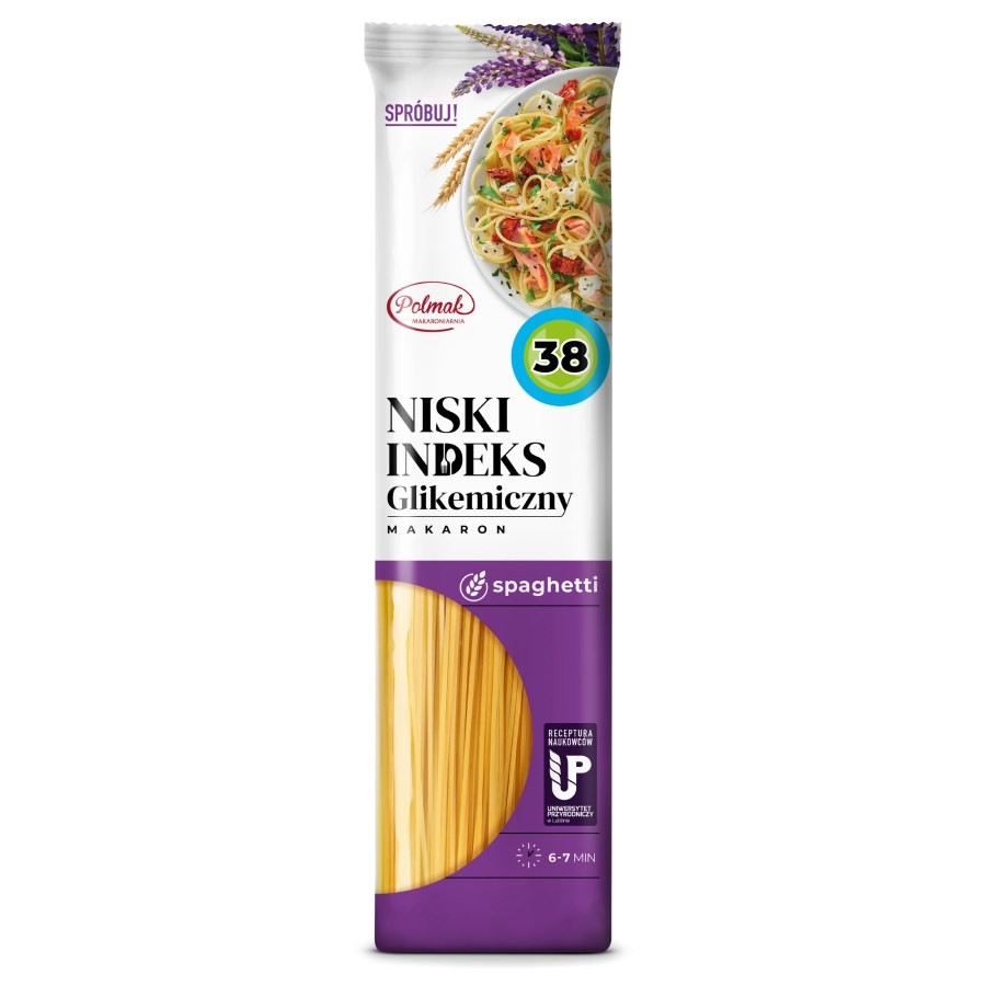 Makaron Spaghetti Niski Indeks Glikemiczny 250 g - Polmak