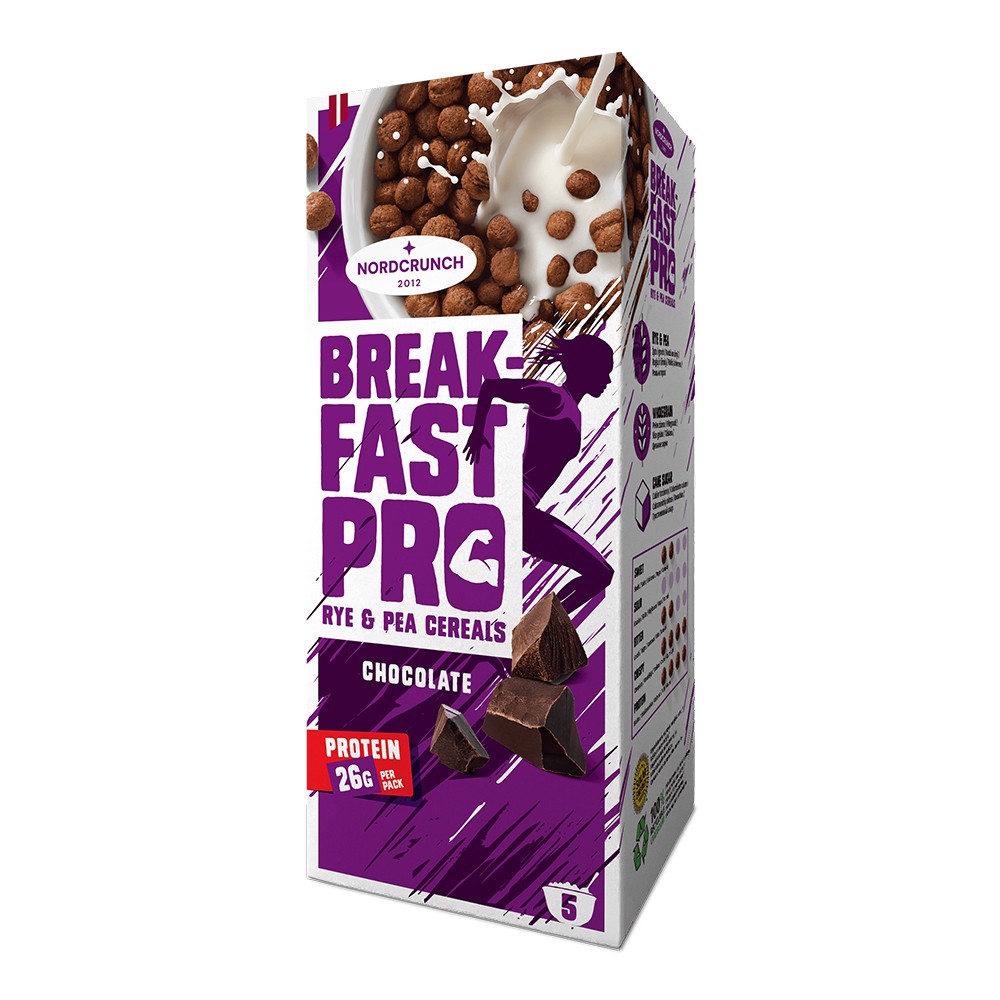 Breakfast Pro Kulki Zbożowe Żytnio-Grochowe z Czekoladą 150 g - Nordcrunch