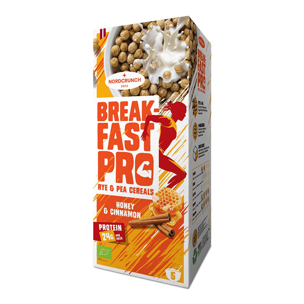 Breakfast Pro Kulki Zbożowe Żytnio-Grochowe z Miodem i Cynamonem BIO 150 g - Nordcrunch